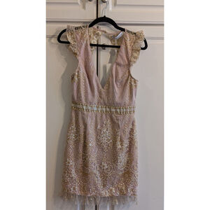Women's Hello Molly Pink Gold Sequin Mini Dress M